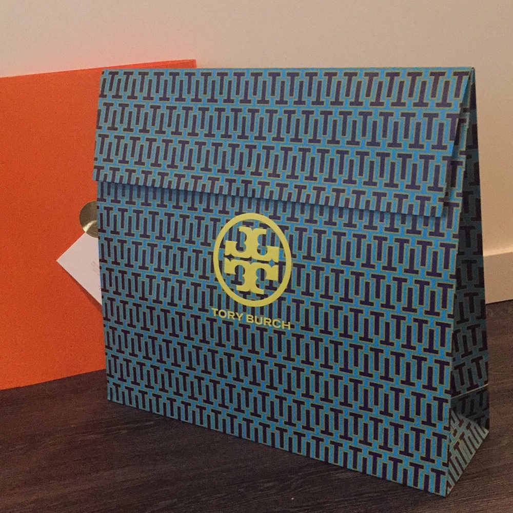 TORY BURCH blue pouch w/ logo - Picture 2 of 3